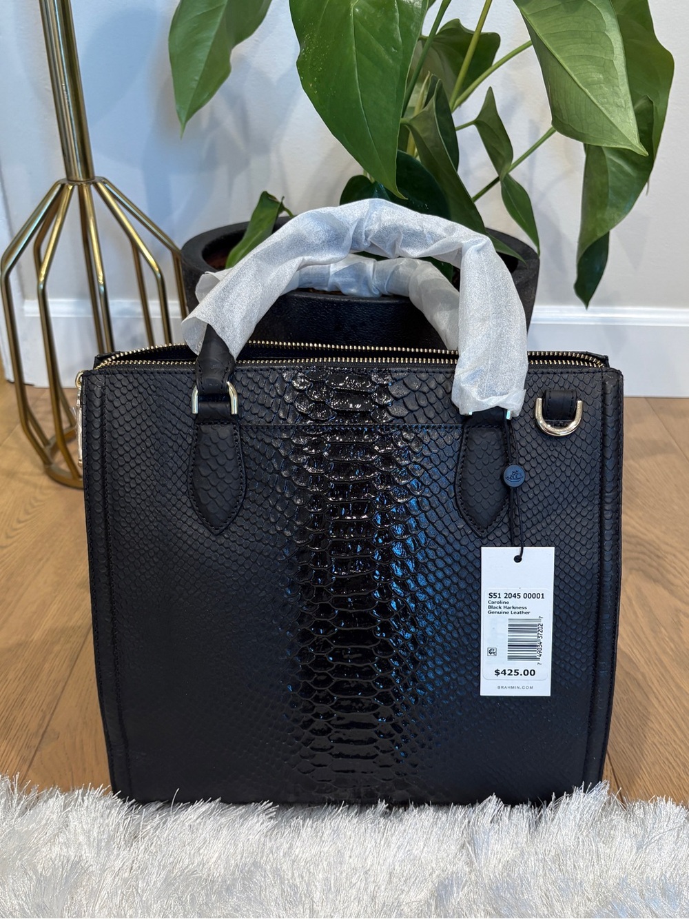 Brahmin Caroline Black Harkness Leather Women’s Satchel - $425
